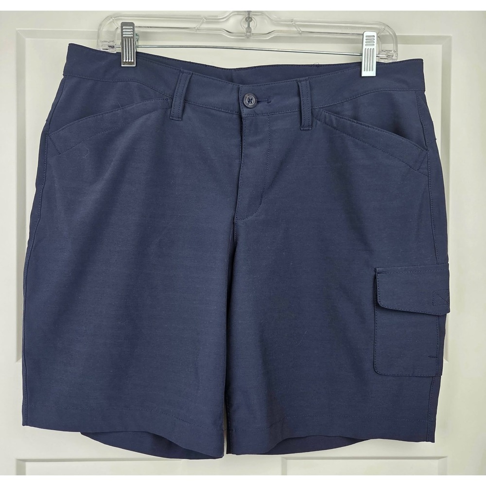 Eddie Bauer Shorts Womens 10 Navy Blue Hiking Cargo Stretch Gorpcore‎
